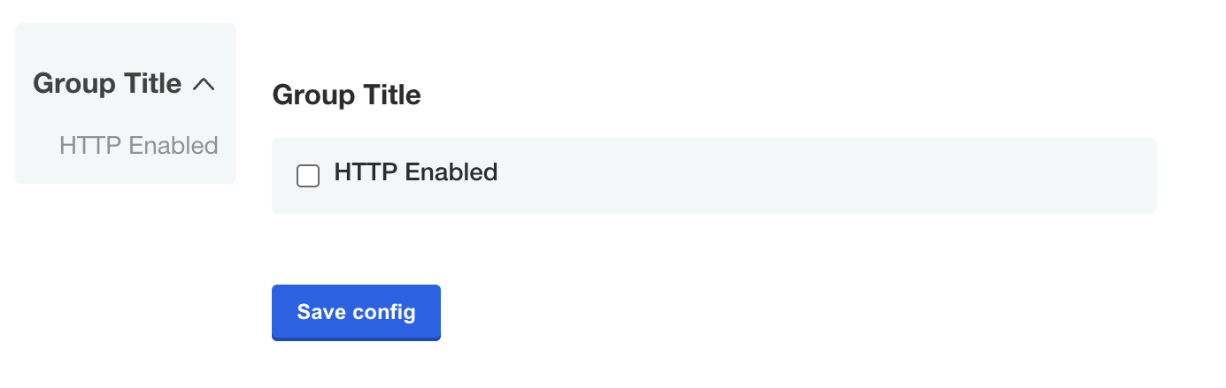 Boolean selector on the configuration screen
